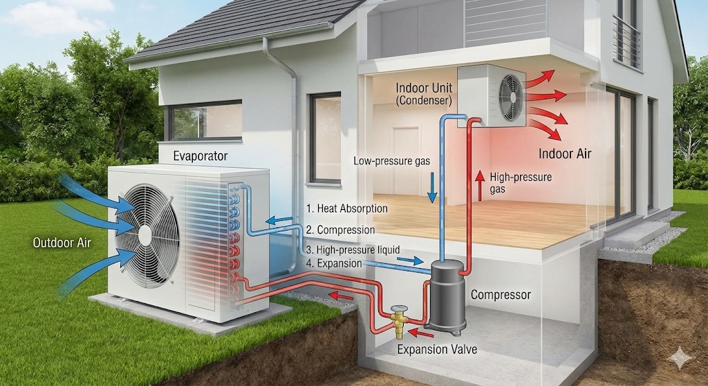 Schema Funzionamento Pompa di Calore